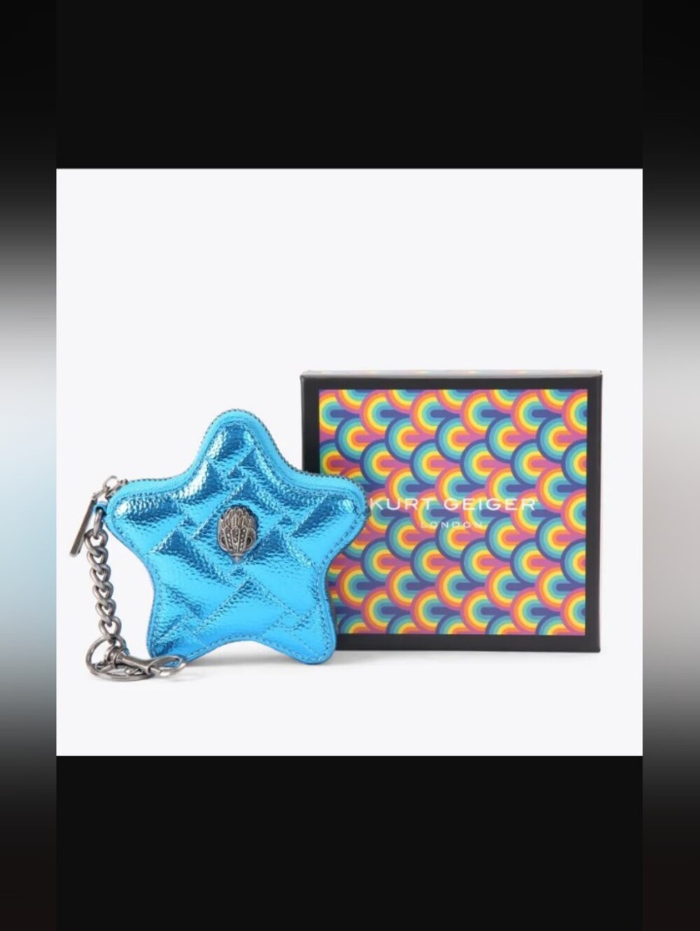 Kurt Geiger Metalli Star Key & Card Holder-Bag Charm (Blue 💙)